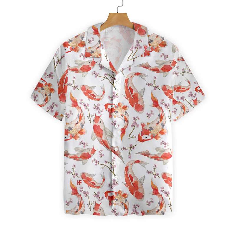 Koi Fish And Cherry Blossom Hawaii Shirt For Men Women Adult Ha52808