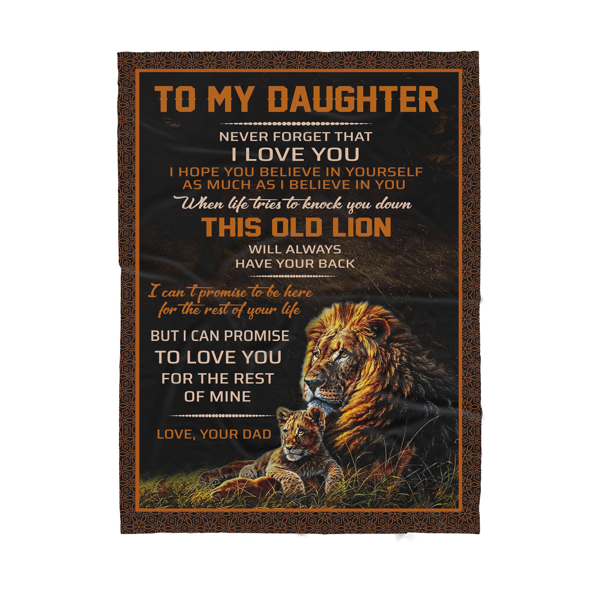 To my daughter Lion and Cubs Sherpa Blanket