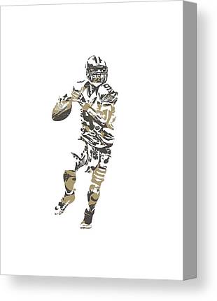 Drew Brees New Orleans Saints Pixel Art T Shirt 1 Joe Hamilton Canvas Print