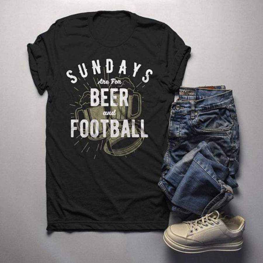 Men’s Football T Shirt Sundays Are For Tshirt Football Beer Shirts Vintage Graphic Tee