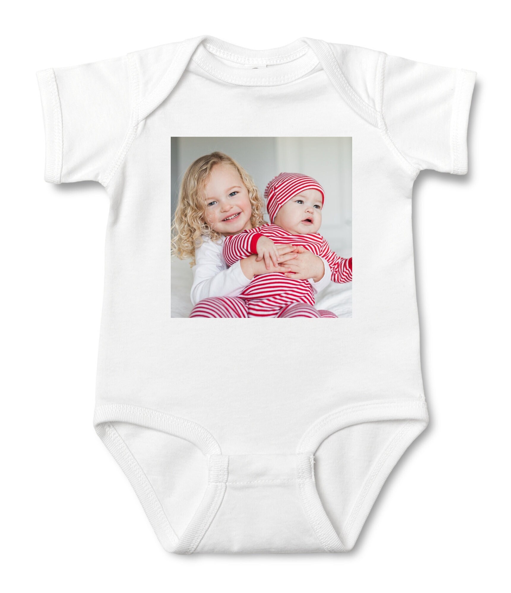 Custom Baby Clothing with Family Photos – Personalized Photo Short-Sleeve Baby Onesies – Infant Bodysuit – Best Toddler T-Shirt for Baby