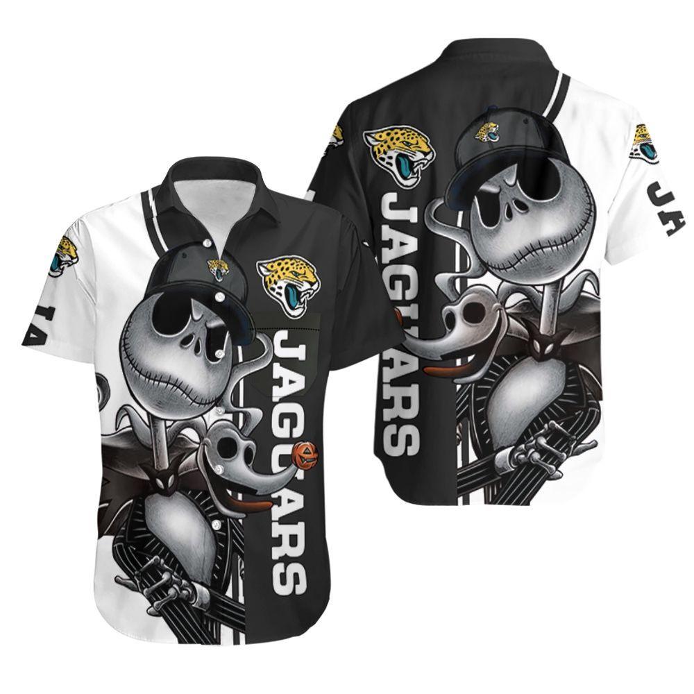 Beach Shirt Jacksonville Jaguars Jack Skellington And Zero Hawaiian Shirt