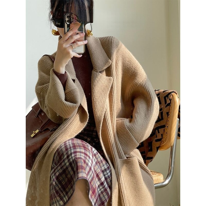 Woman Knitted Cardigans Long Sleeve Sweater Coats Female Jumpers Cardigan Jacket Office Ladies Single Buttons Coats Jacket G430 alx