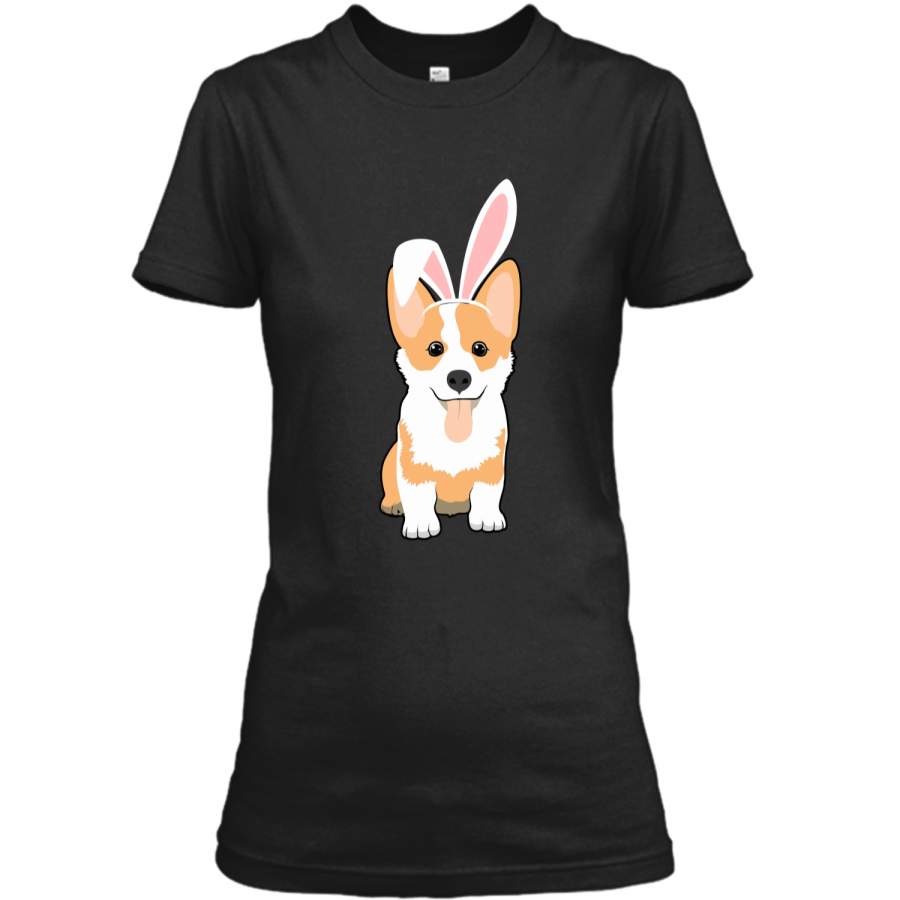 Corgi Easter Day Bunny Dog Lover Shirt Ladies Custom