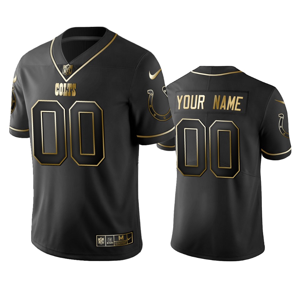 2019 Indianapolis Colts Custom Black Golden Edition Vapor Untouchable Limited Jersey – Mens