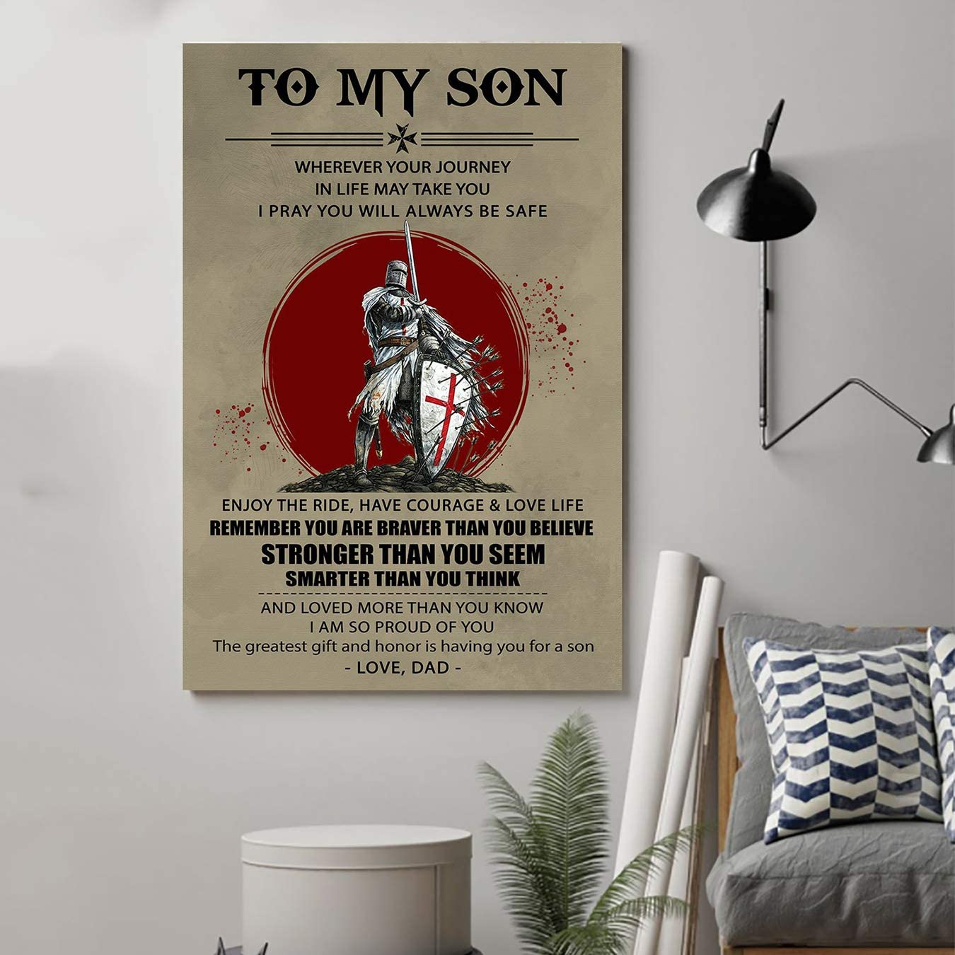 Knight Templar Poster – Dad to Son – Remember You re Braver