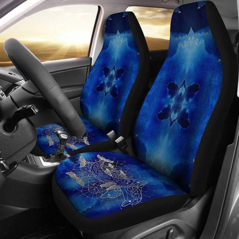 Golden Dolphin Car Seat Covers Set of 2