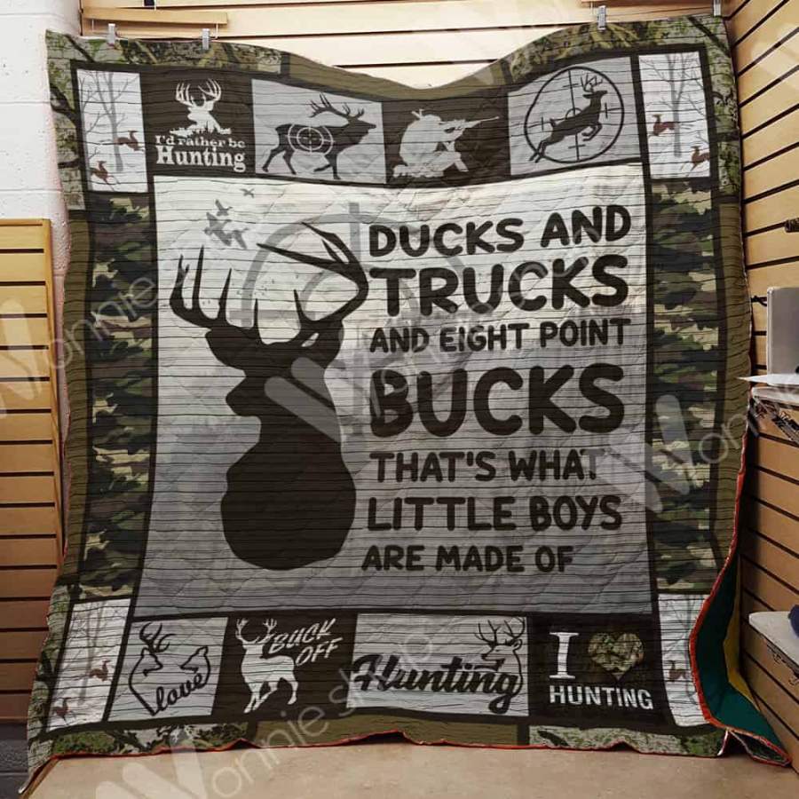 Wozoro Quilt Blanket Hunting Ducks And Trucks That’s What Little Boys Are Made Of Twin Queen King Size