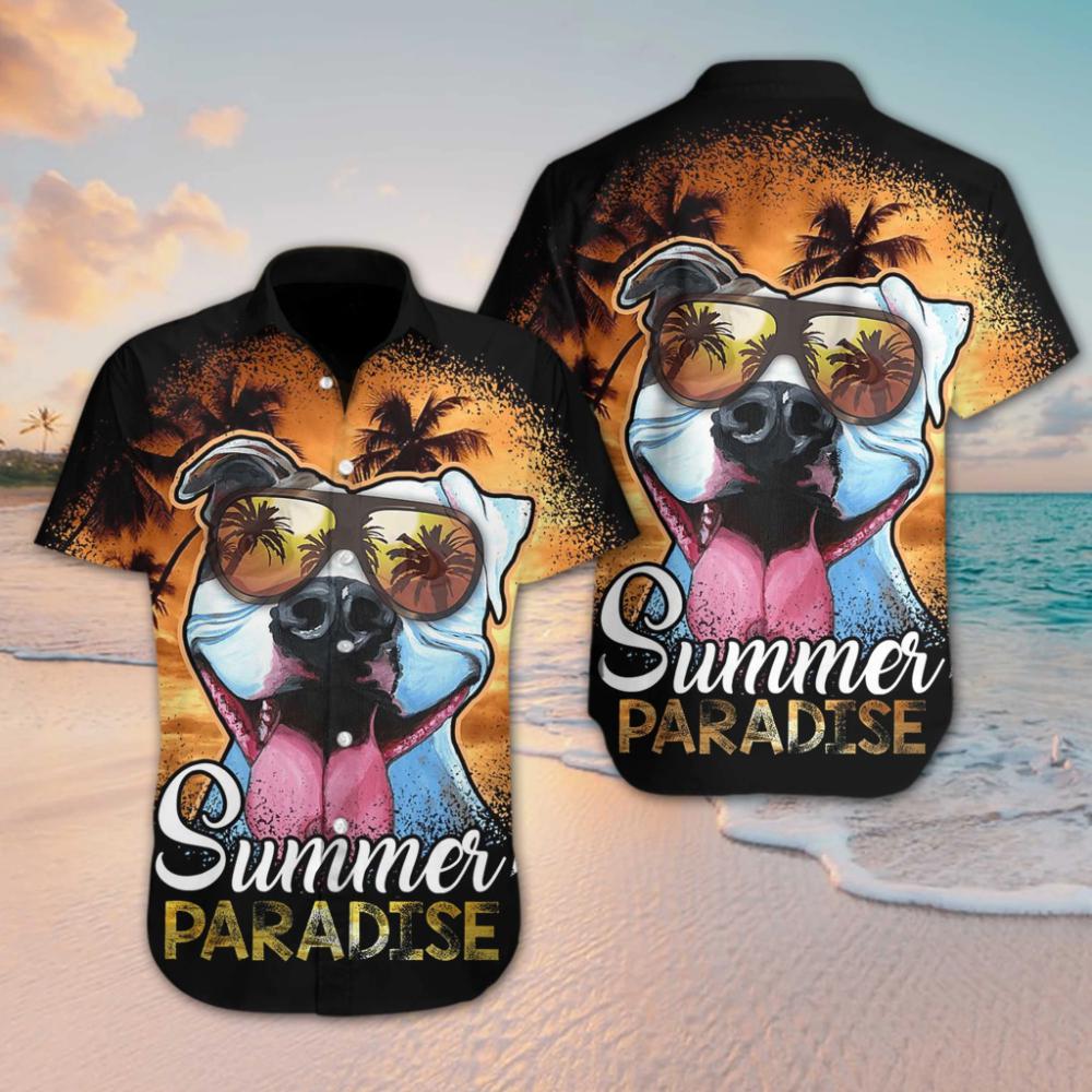 Pitbull Summer Paradise Hawaiian Shirt – For Men And Women