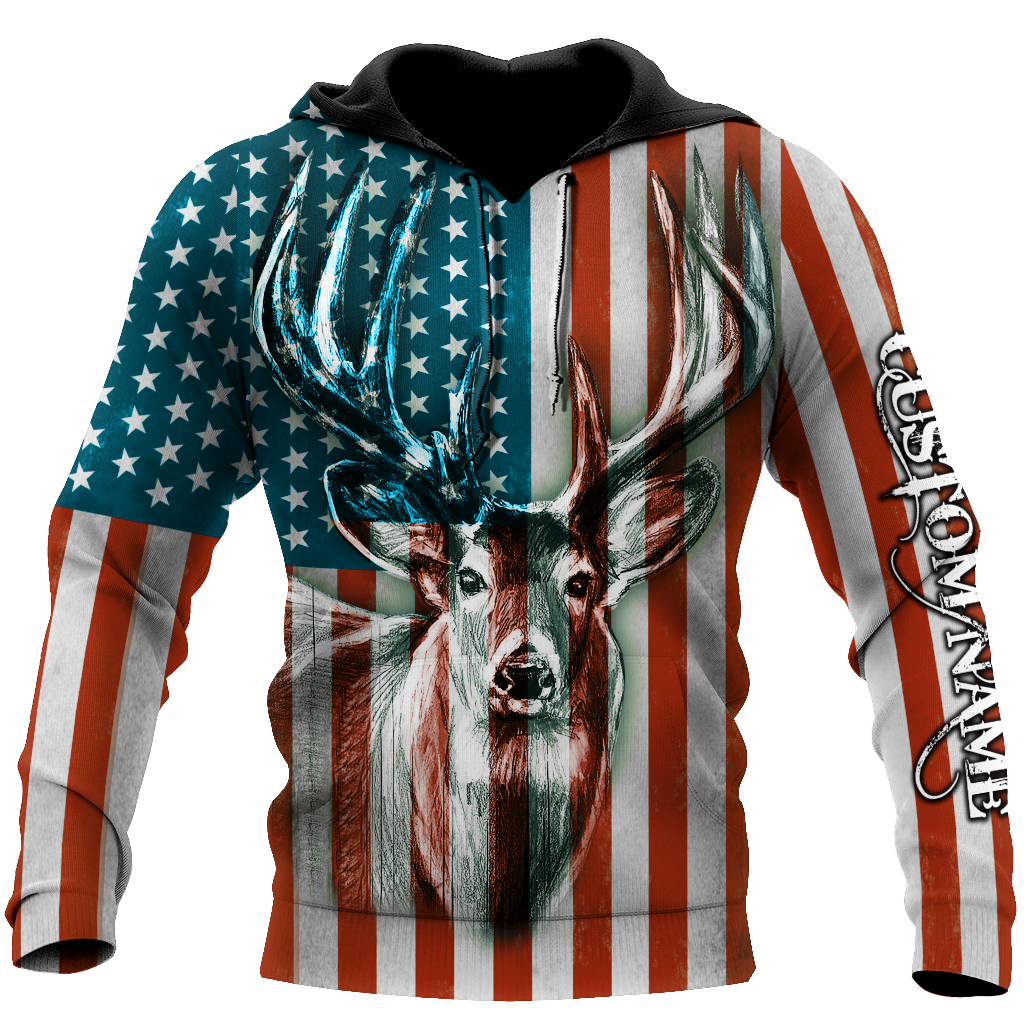 US Deer Persionalized Name 3D All Over Printed Shirts MH21052101