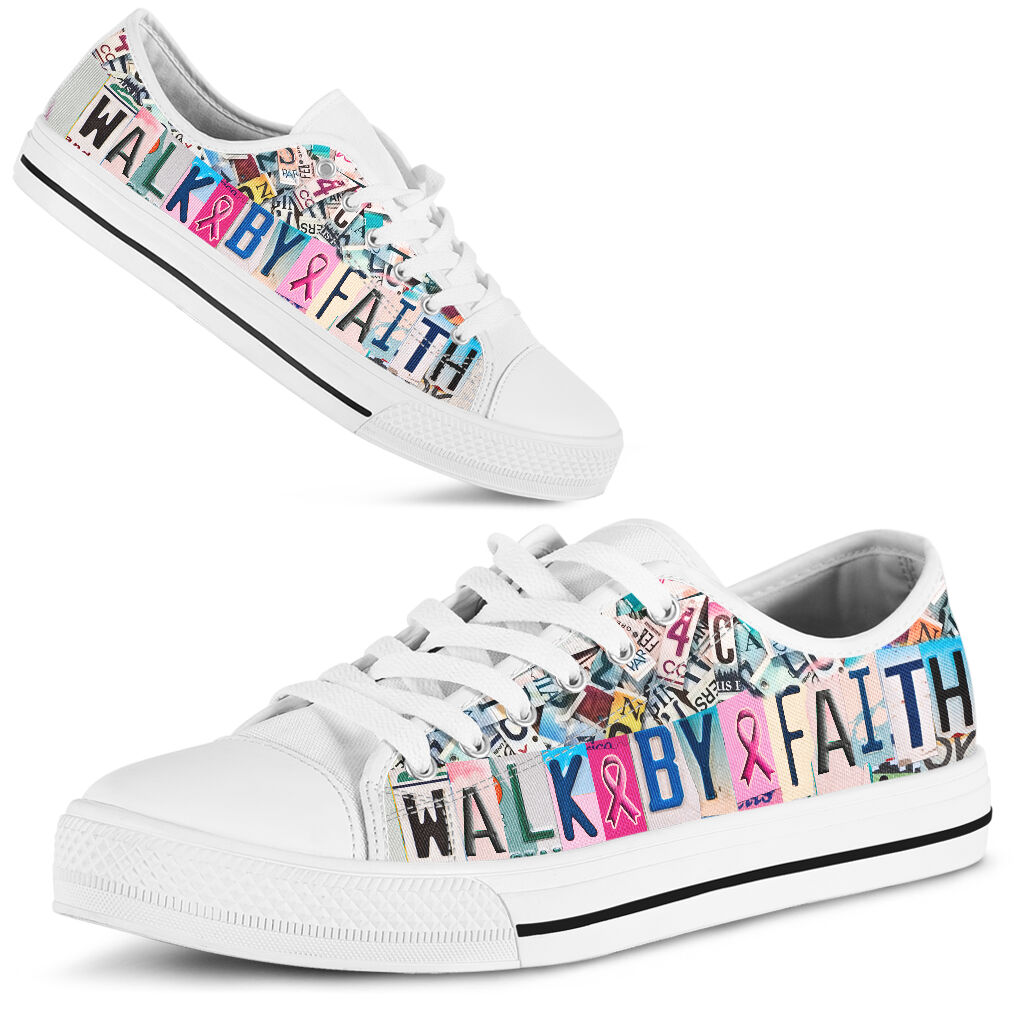 Walk By Faith Breast Cancer Awareness Low Top Shoes 0622