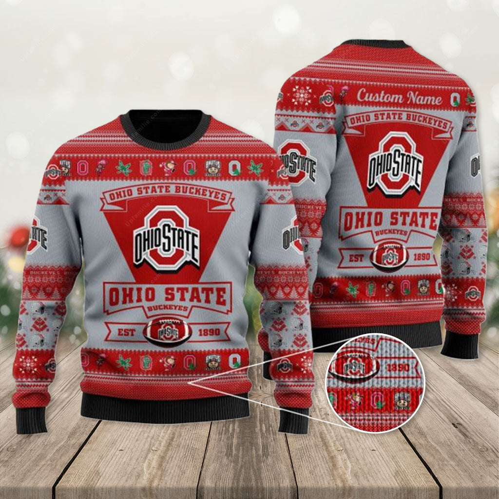 Ohio State Ugly Christmas Sweater, Ohio State Buckeyes Ugly Christmas Sweater 3D, Presents For Christmas T-Shirt