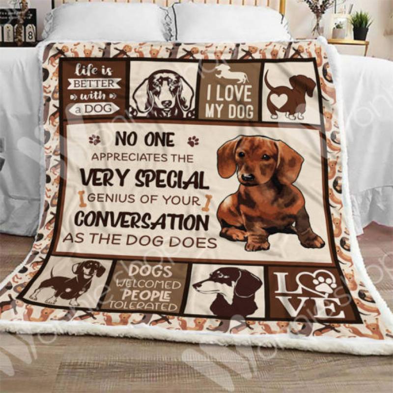 Dachshund Sherpa Blanket OC0201 76O52