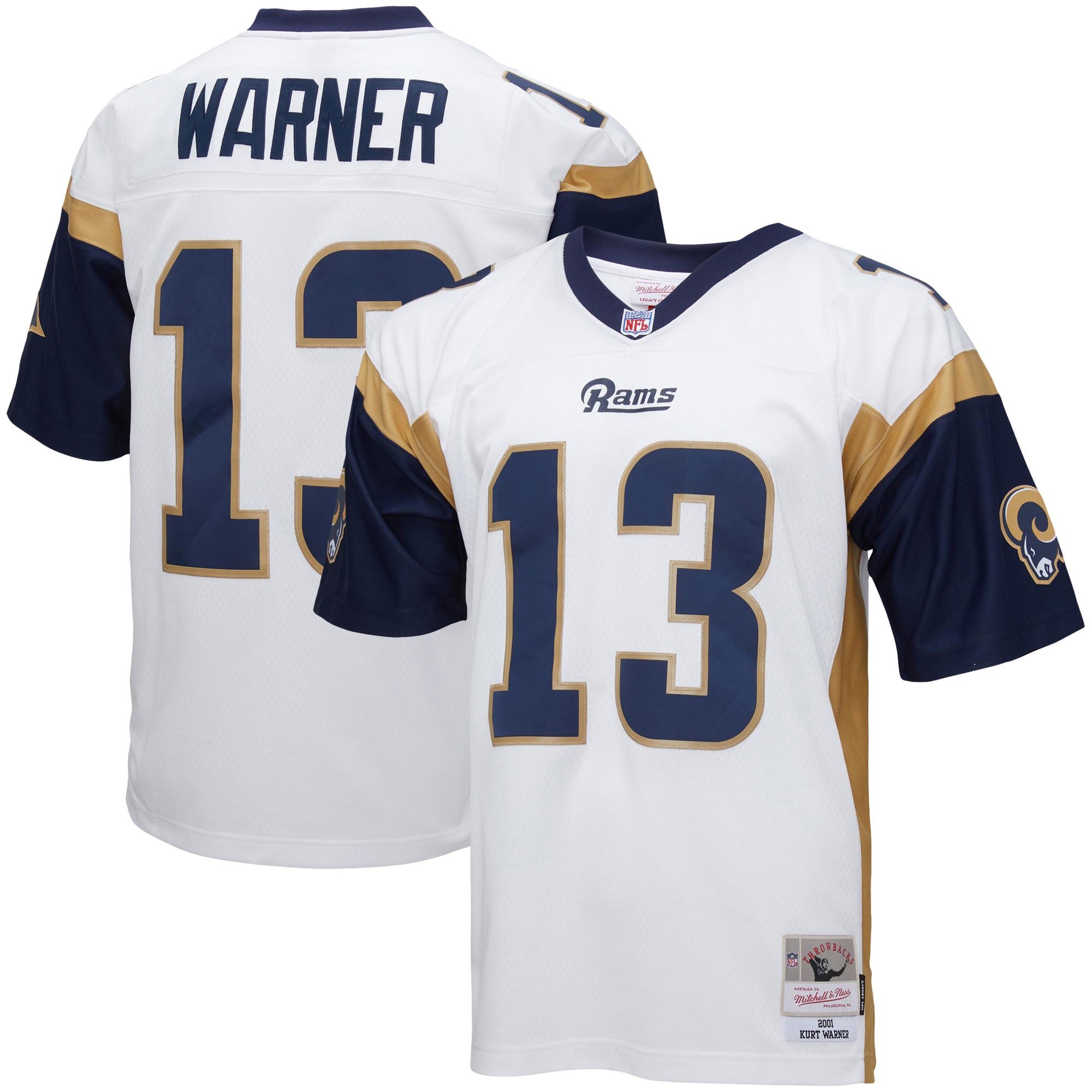 Kurt Warner Los Angeles Rams Mitchell & Ness Big & Tall 2001 Retired Player Replica Jersey – White