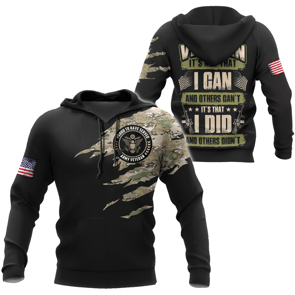 Proud To Be Us Army Veteran Hoodie 3D All Over Print