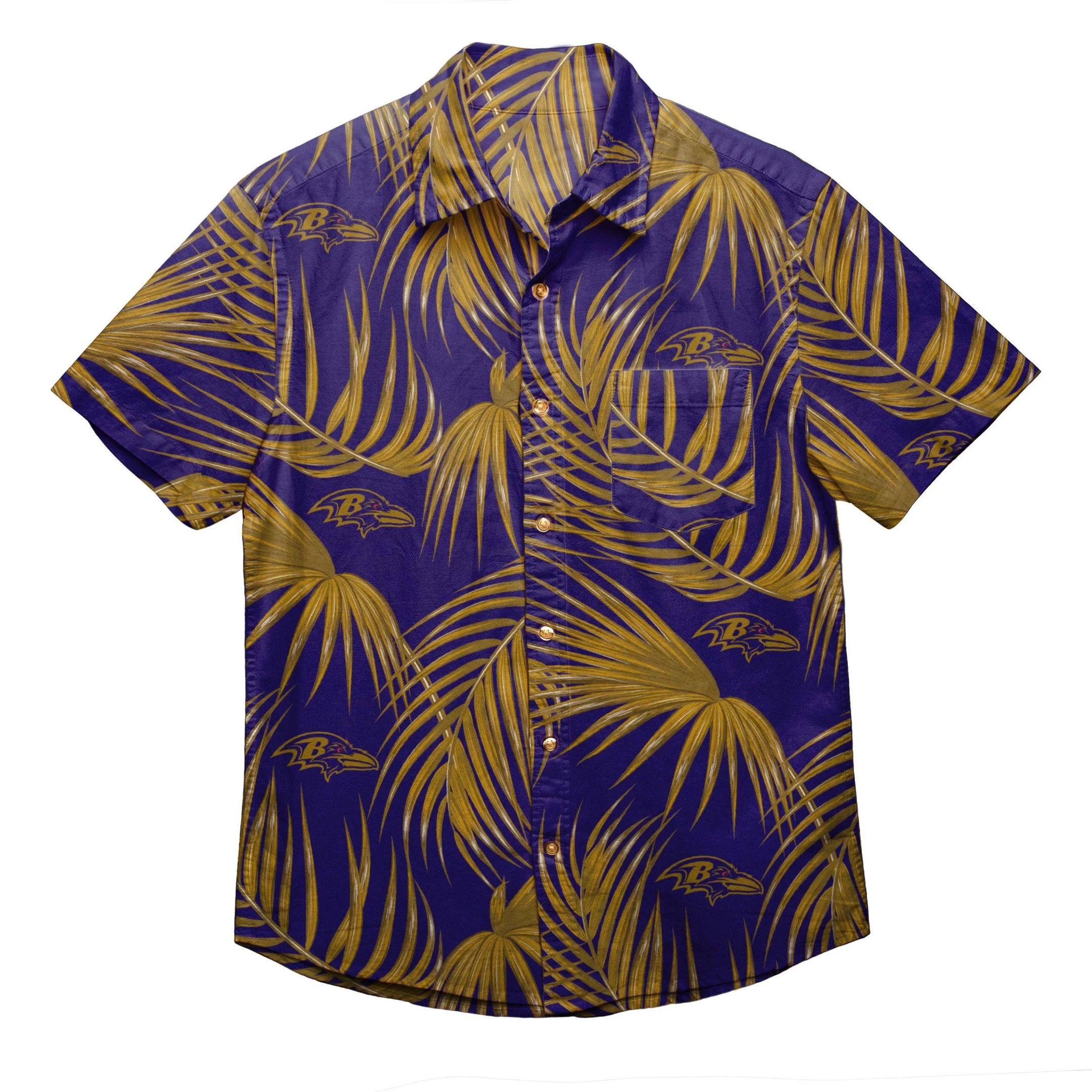 Baltimore Ravens Hawaiian Button Up All Over Printed Hawaiian Shirt Size S – 5Xl