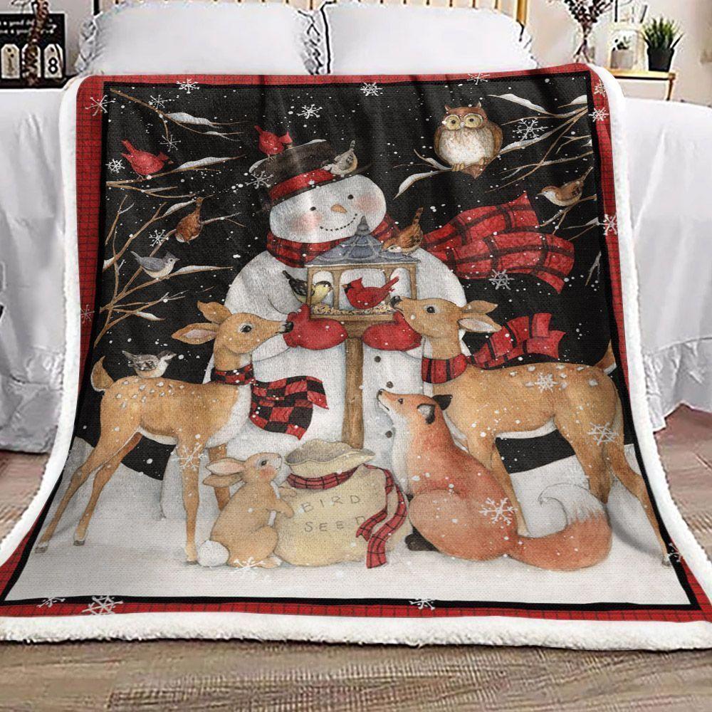 Snoxpwman Animals Christmas Sherpa Fleece Blanket Noxphix