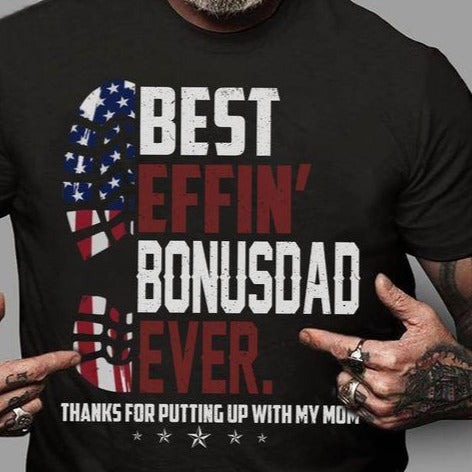 Vintage Best Effin’ Bonusdad For Step Dad Gift Standard/Premium T-Shirt