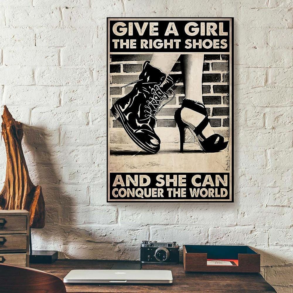 Custom Canvas Prints Give A Girl The Right Shoes Verticalcanvas Wall Art Pretty Wall Art Home Decor