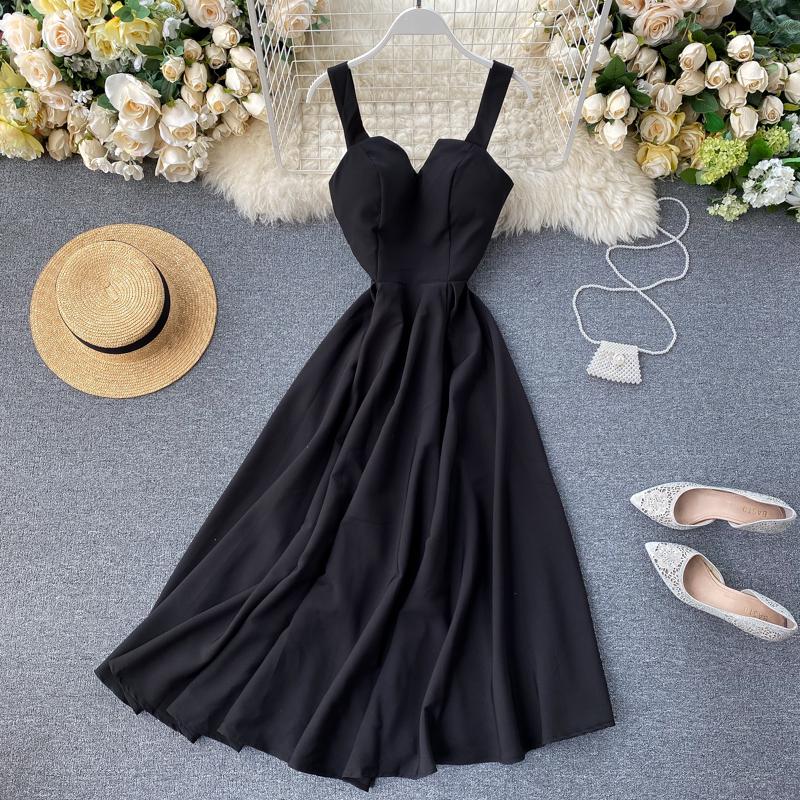 Smlinan Women Summer Spaghetti Strap Backless Sexy Long Dress Wome V Neck Sleeveless Vintage Evening Party Robe Dresses 2022 alx