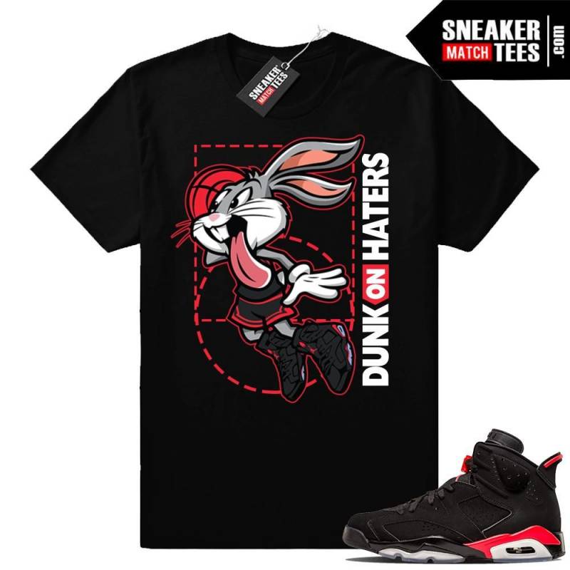 Air Jordan 6 Infrared matching sneaker shirt | Air Bunny | Black shirt