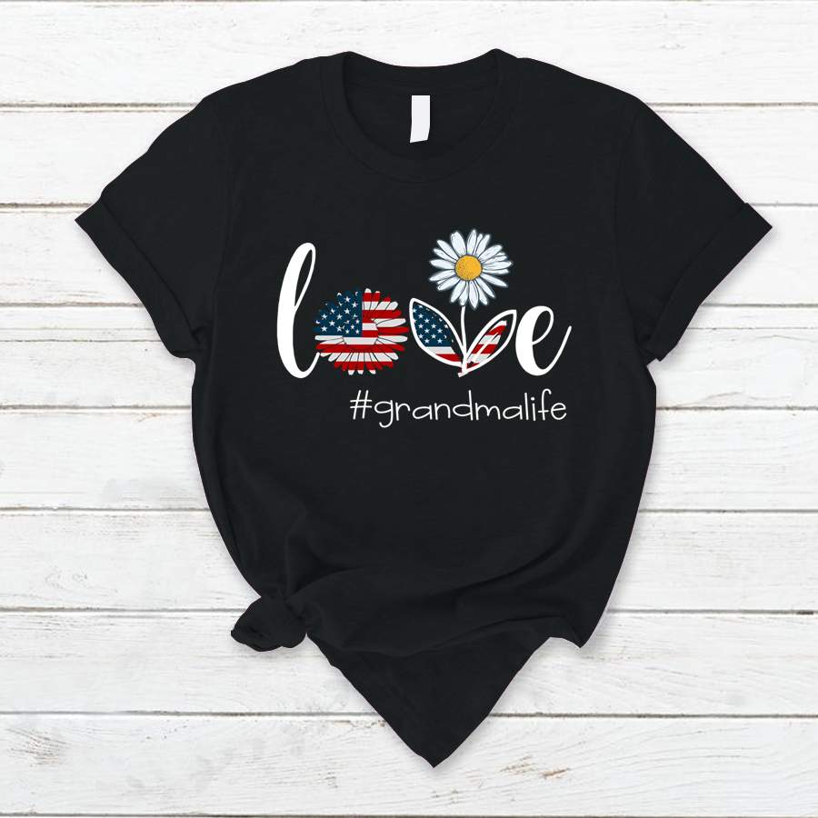 Personalized Love Grandma Daisy America Flag Shirt – Kayli Shop