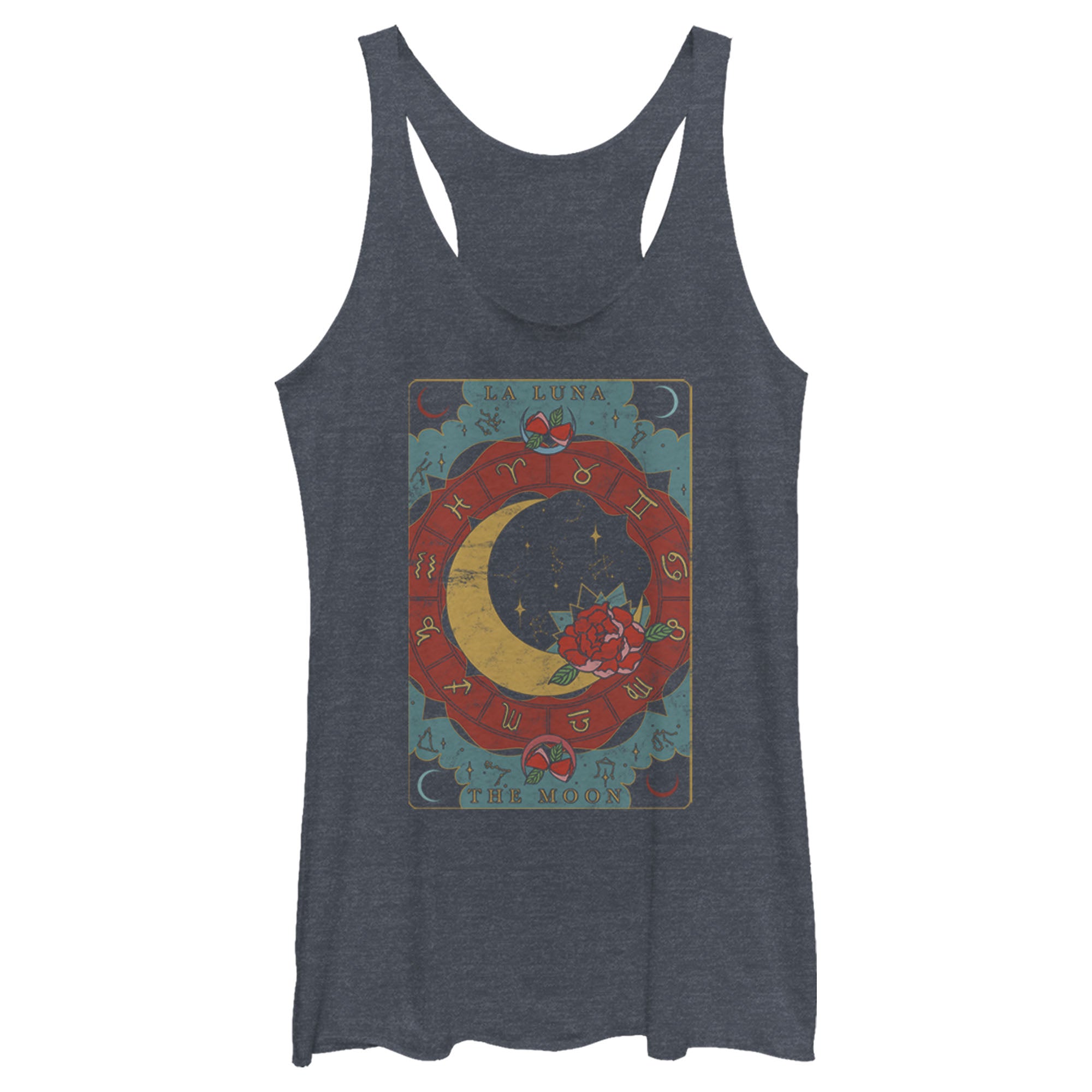 Women’S Lost Gods The Moon Tarot Card Racerback Tank Top