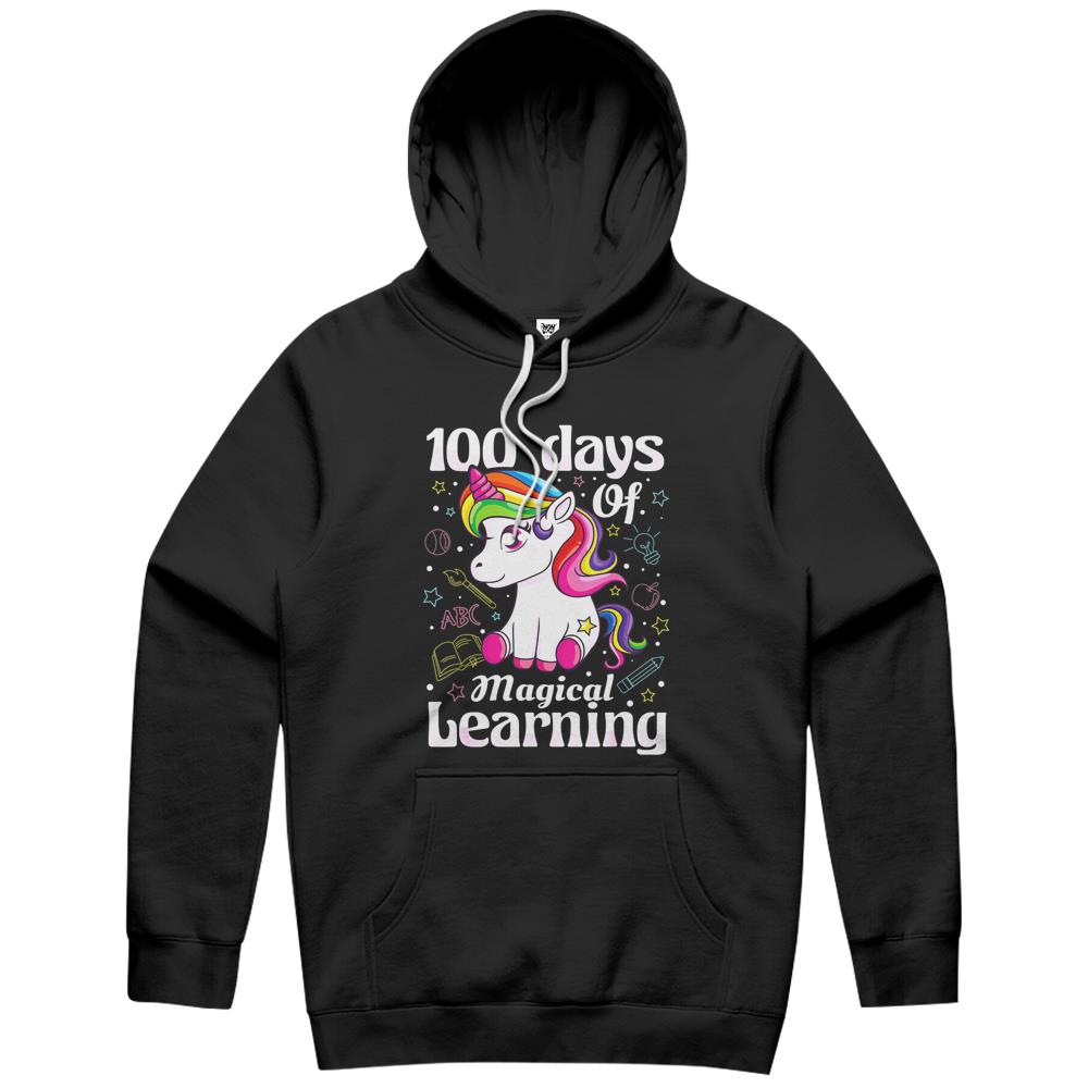 100Th Day Of School Unicorn Girls 100 Days Of School Hoodie