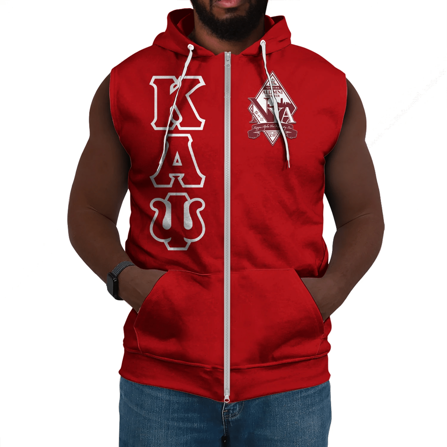(Custom) Africa Zone Hoodie – New York Alumni Chapter Sleeveless Hoodie A31