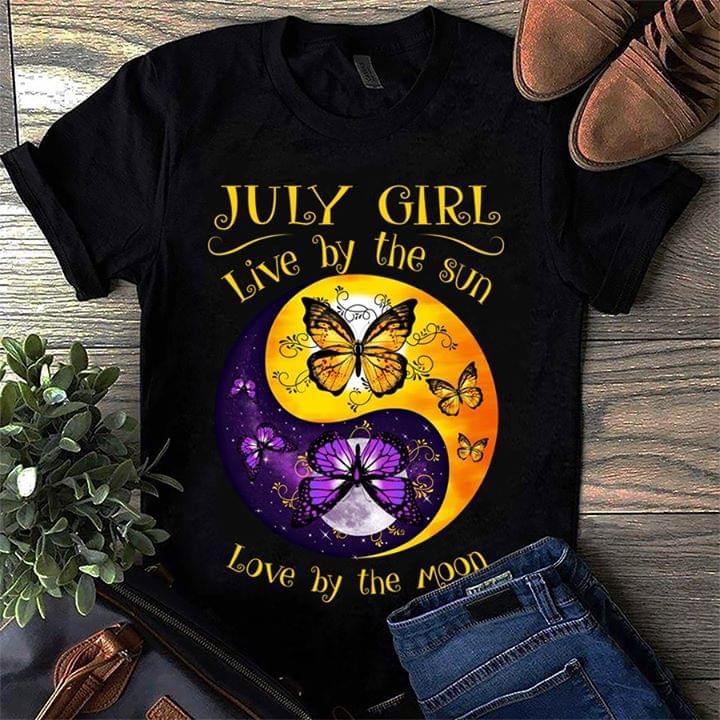 July Girl Live By The Sun Love By The Moon Butterflty Standard Women’s T-shirt