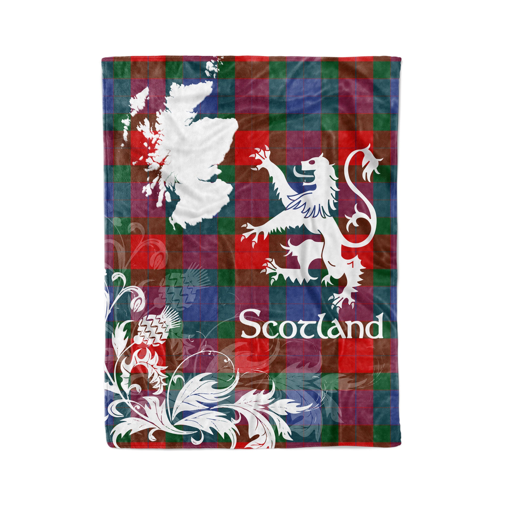 Tartan Plaid Fleece Blanket Tartan Blanket Thistle And Lion Scottish Clan Mar Plaid Blanket