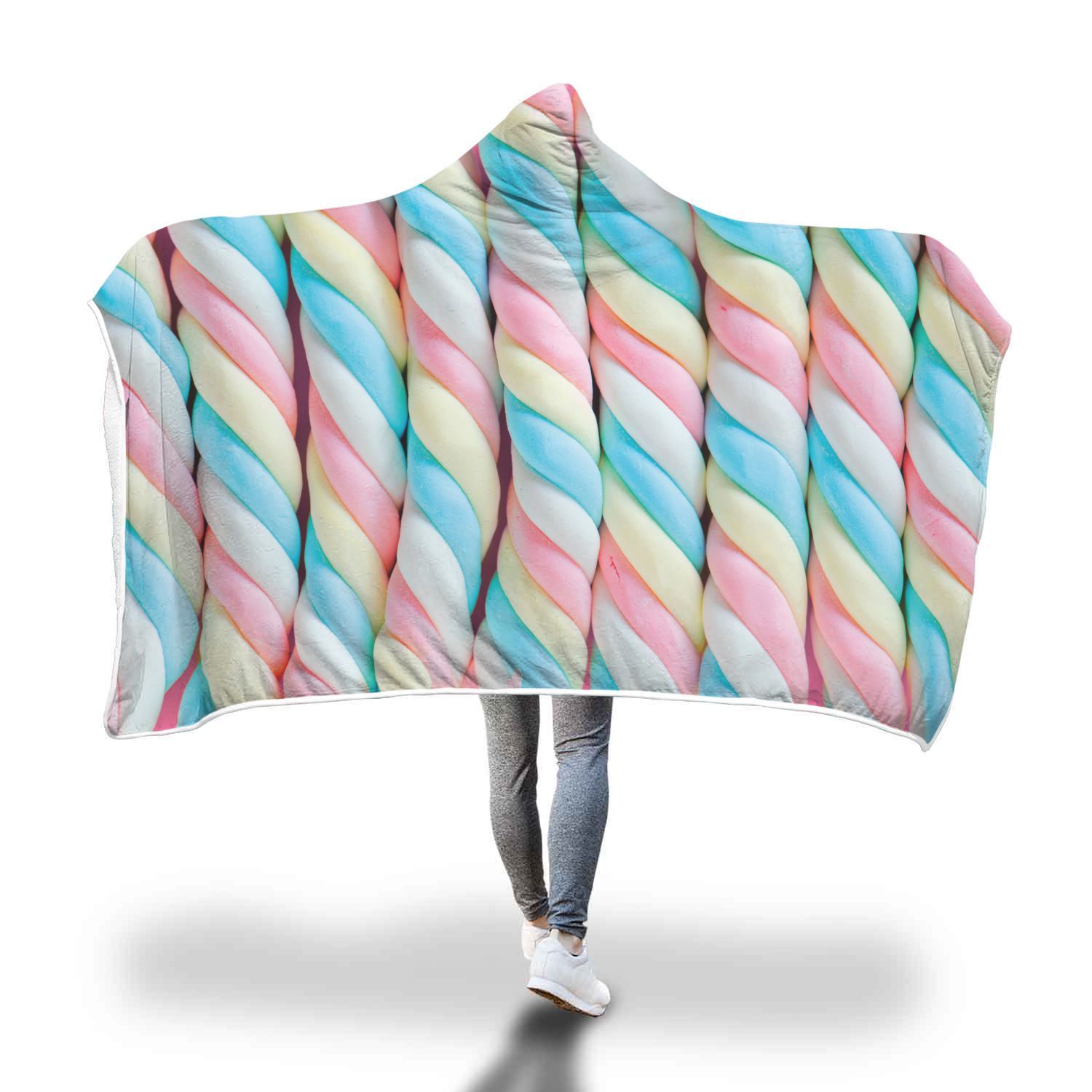 Super Comfy Candy Colored Hooded Blanket