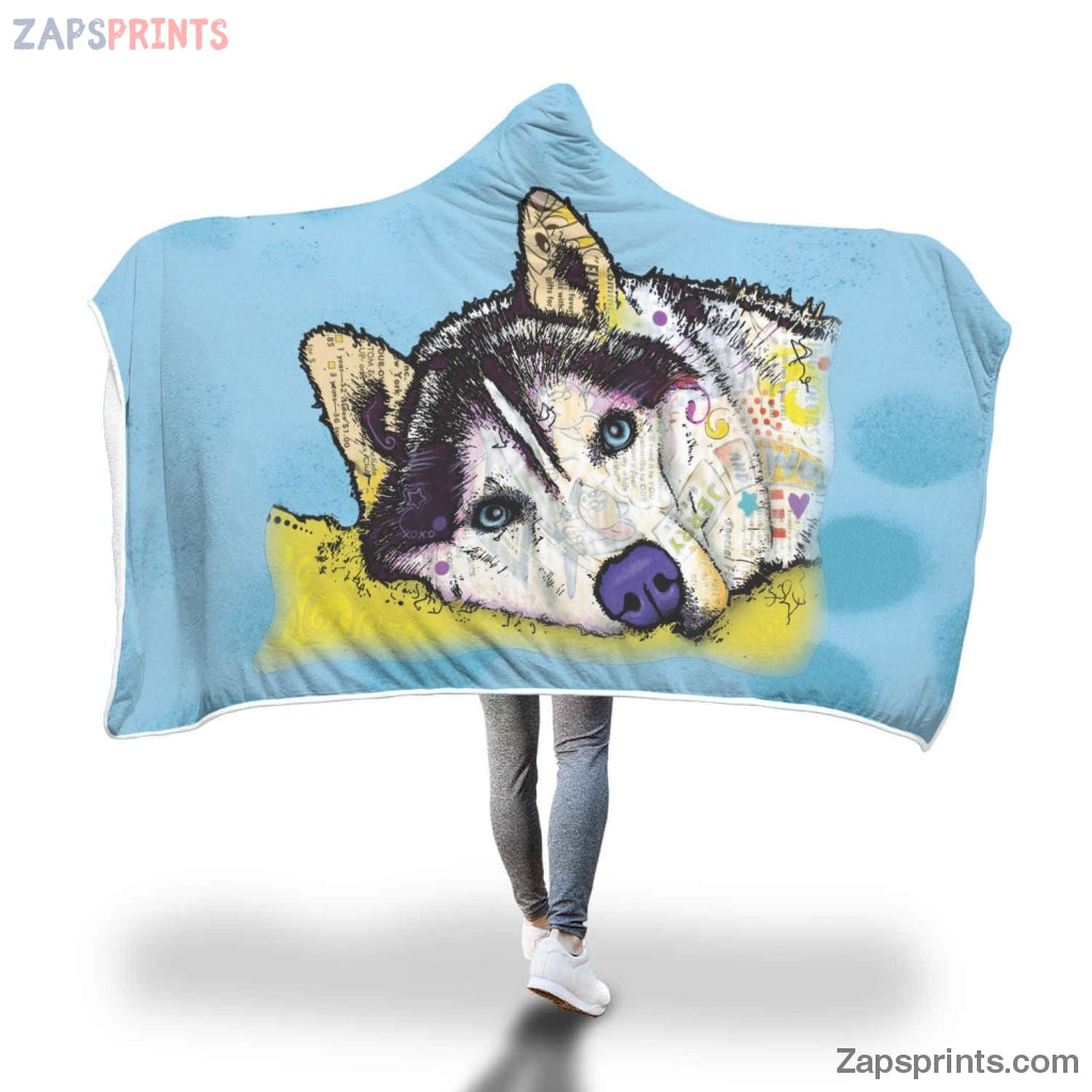 Husky Design Hooded Blanket – Dean Russo Art