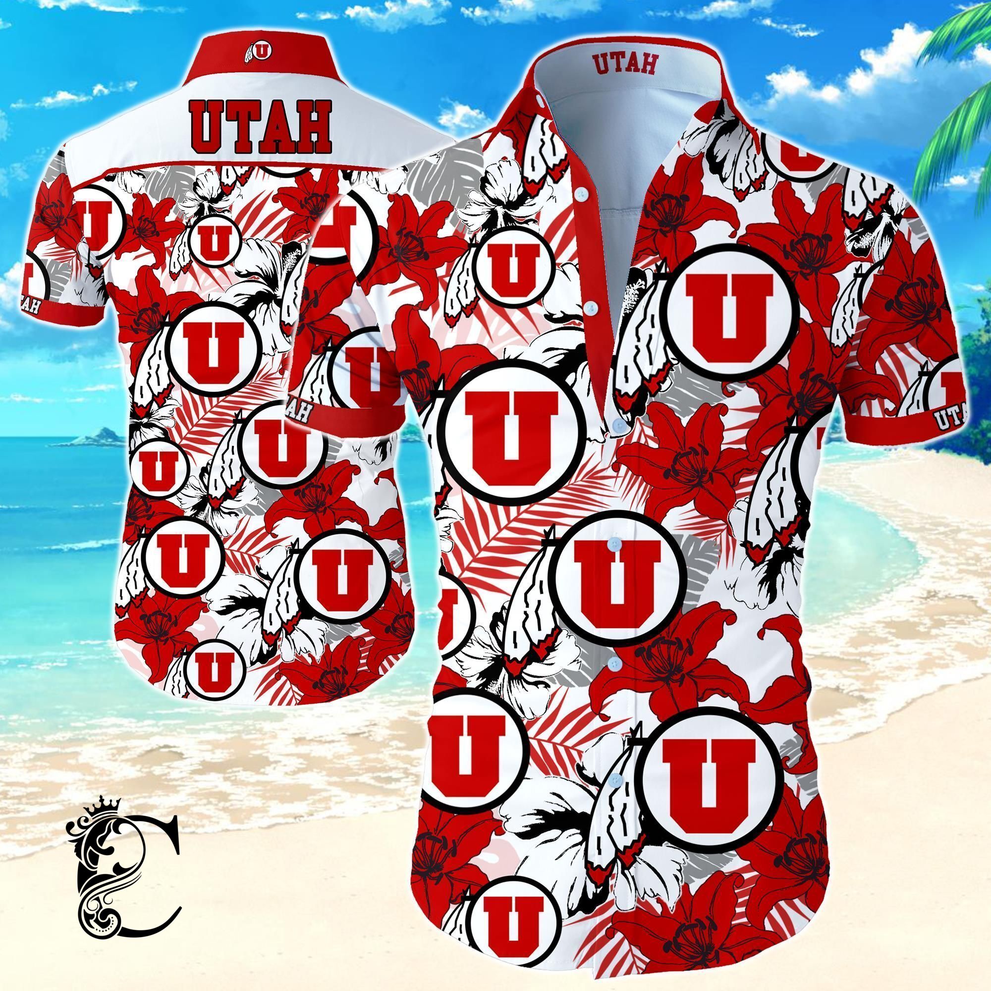 Beach Shirt Utah Utes Football Hawaiian Shirt- Chillicothemall