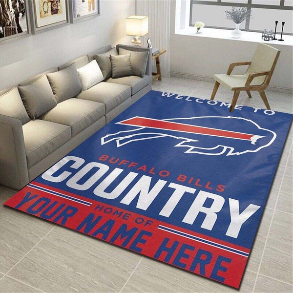 Buffalo Bills Personalized Area Rug, Living Room Carpet, Customized Fan Cave Floor Mat