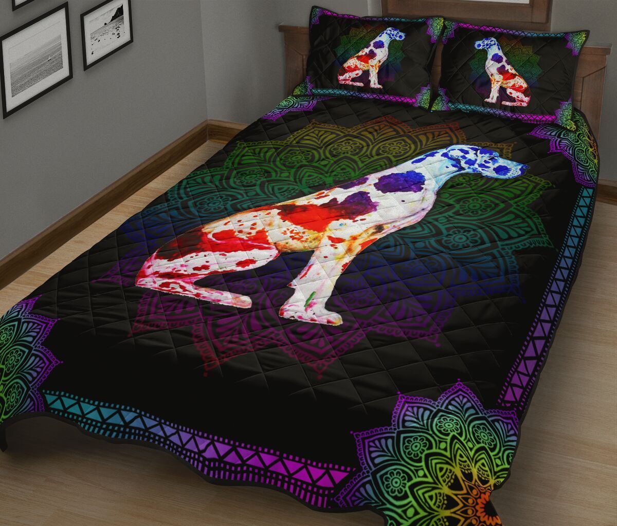 LOVE GREAT DANE  QUILT BED SET TNNGRD29042002