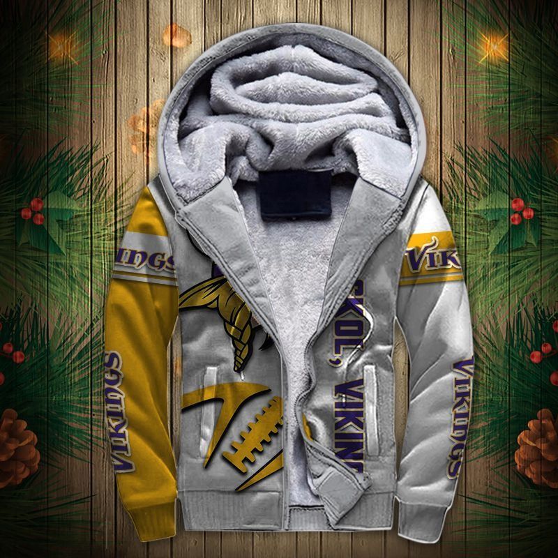 Minnesota Vikings Fleece Jacket 3D Graphic Balls