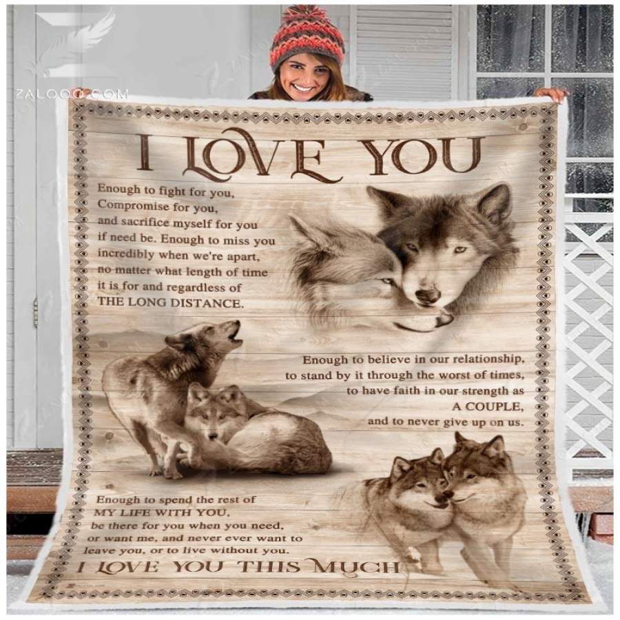 Zl – Fleece blanket – Wolf – I love you this much