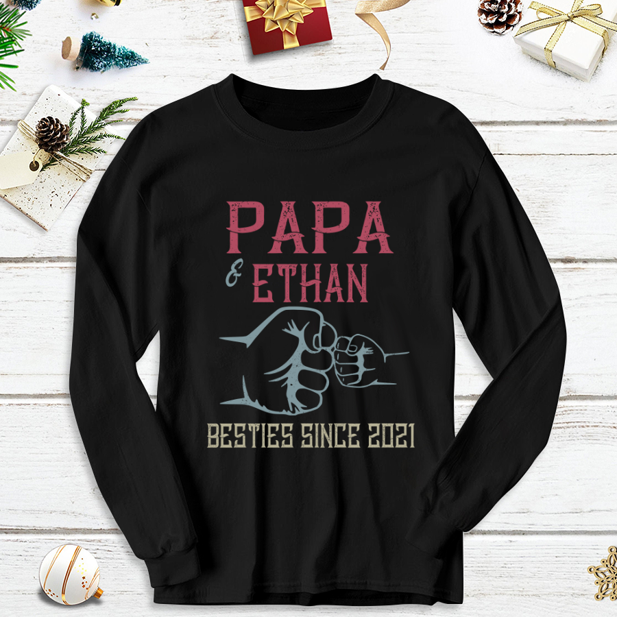 Papa And Kids Besties Shirt Longsleeve