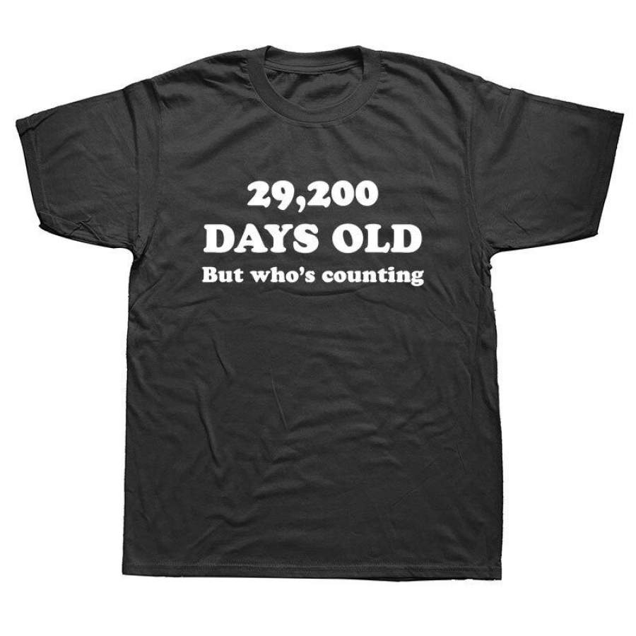 80Th Years Old Birthday T Shirts Men Fathers Day Birthday T-Shirt Summer Tops Tee