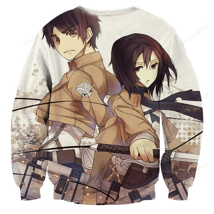 Attack On Titan Fight Eren Ugly Christmas Sweater, All Over Print Sweatshirt