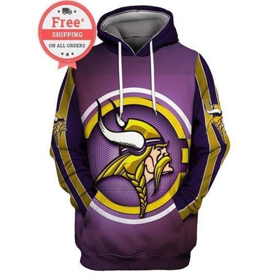 Minnesota Vikings Football Team Print Unisex Sweatshirts Hoodie Unisex 3D All Over Print