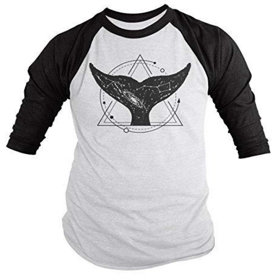 Shirts By Sarah Men’s Men’s Hipster Whale T-Shirt Universe Big Dipper Shirt Hipsters Shirt Raglan