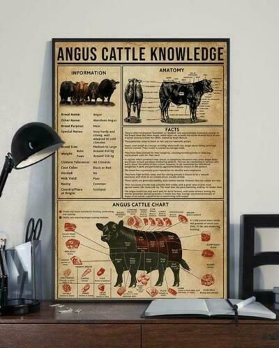 Angus Cattle Knowledge Satin Canvas