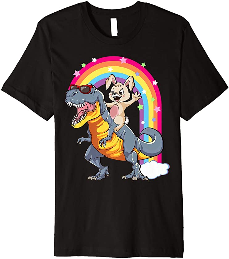 Bunny Riding T-Rex Shirt Kids Dinosaur Easter Dino Rabbit Premium T-Shirt