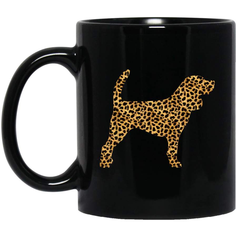 Beagle Leopard Print Puppy Dog Animal Lover Women Gift  11 oz 15 oz Mug Black