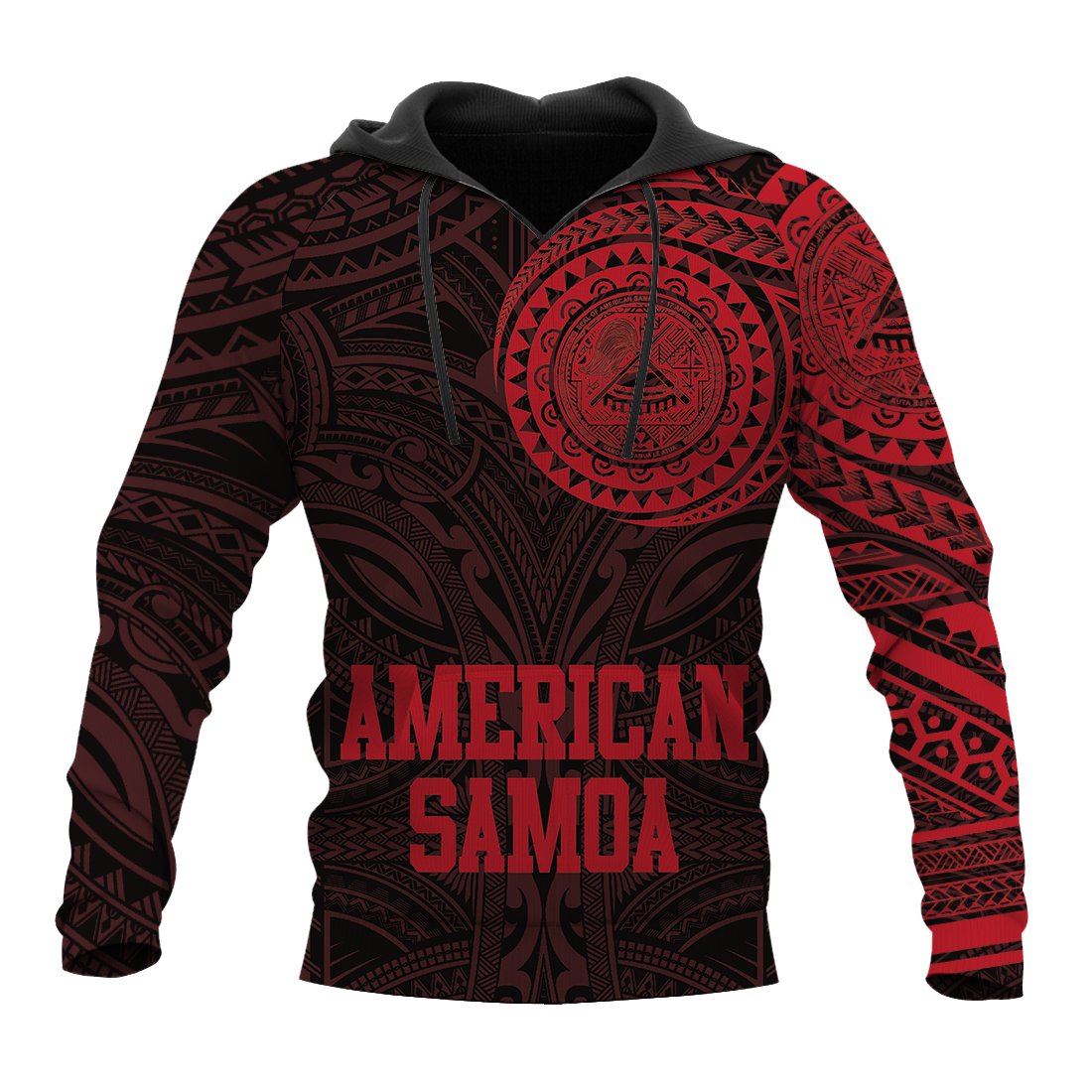 American Samoa Polynesian Logo Tattoo Style Red all over print