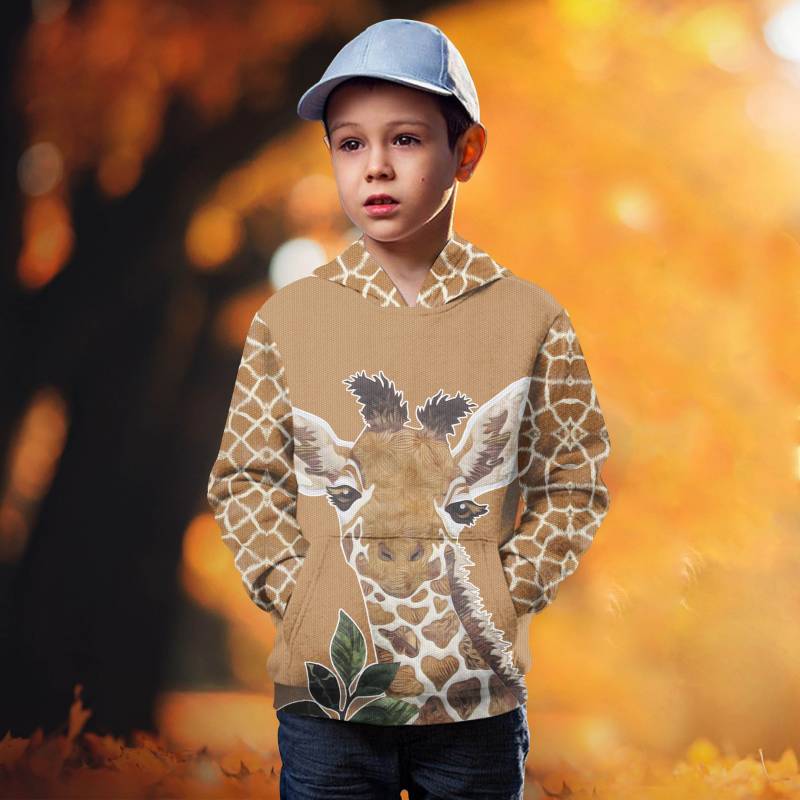 Giraffe Cute T1409 - All Over Printed Kid Hoodie