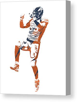 Bradley Chubbs Denver Broncos Pixel Art 3 Joe Hamilton Canvas Print