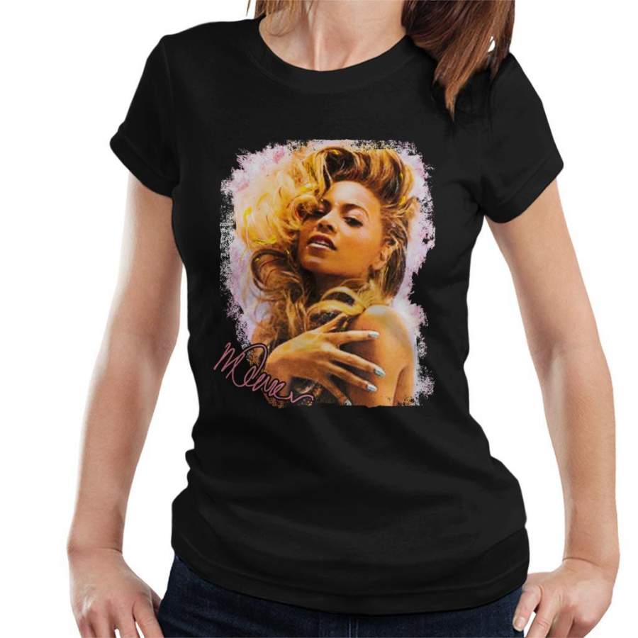 Sidney Maurer Original Portrait Of Singer Beyonce Shiny Nails Women’s T-Shirt